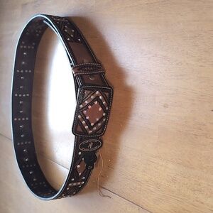 Brown Studded Women's Belt 42